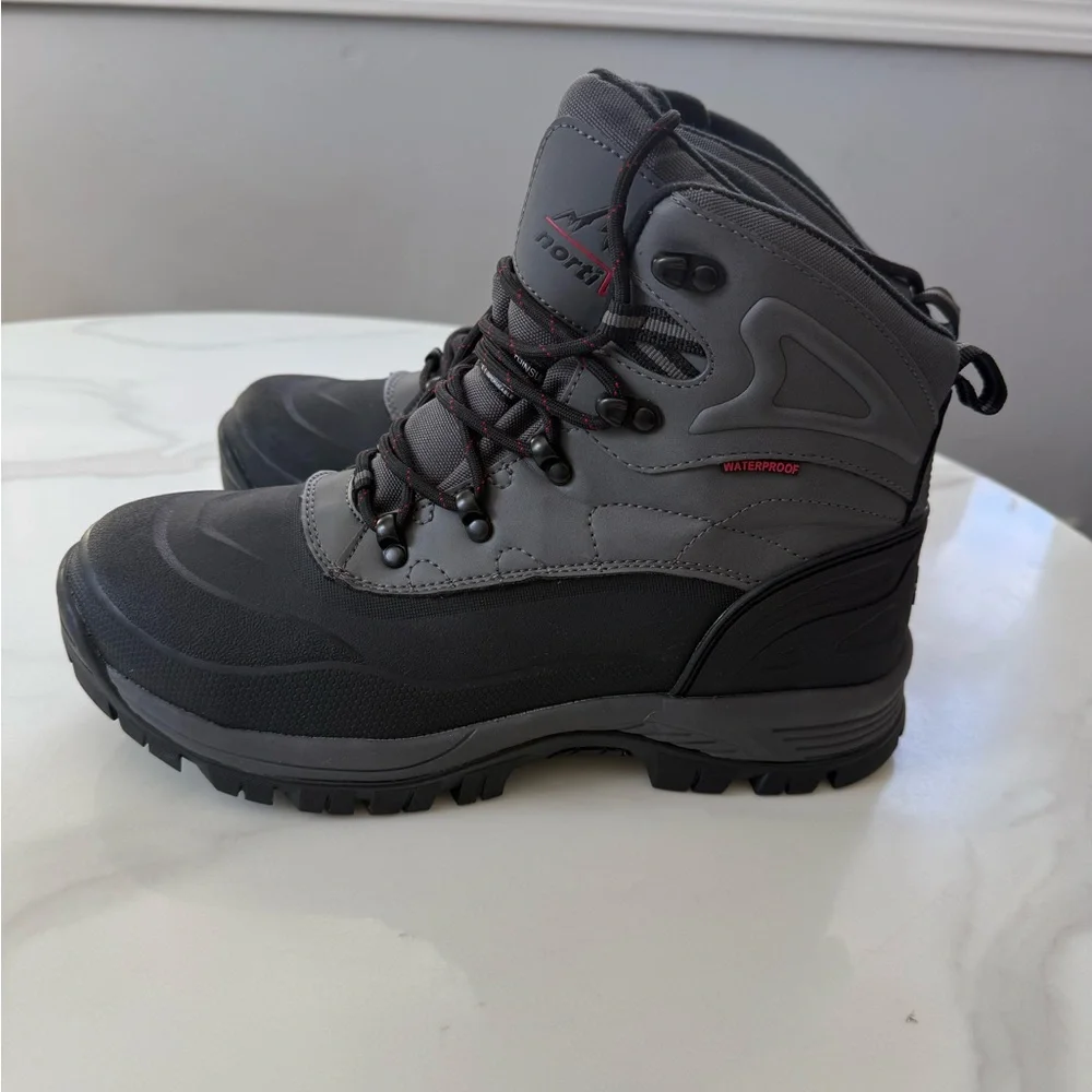 Nortiv8Men's Gray Waterproof snow Boots